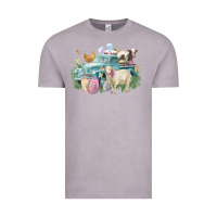Vintage Zinc Easter truck farm animals Easter Day Vintage Tee - HowdyJamesFarm