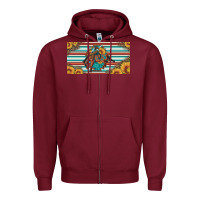 Burgundy bucking bronco aztec shape license plate Zipper Hoodie - Artiststas