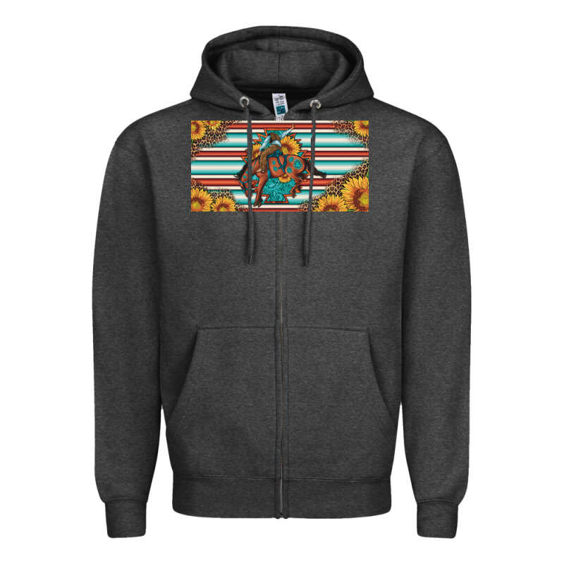 Bucking Bronco Aztec Shape License Plate Zipper Hoodie by Artiststas | Teevron