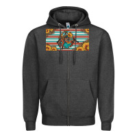 Charcoal Heather bucking bronco aztec shape license plate Zipper Hoodie - Artiststas