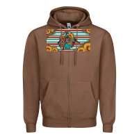 Chestnut bucking bronco aztec shape license plate Zipper Hoodie - Artiststas