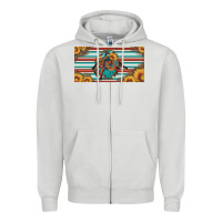 Dove Grey bucking bronco aztec shape license plate Zipper Hoodie - Artiststas