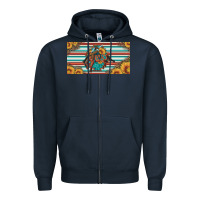 Navy bucking bronco aztec shape license plate Zipper Hoodie - Artiststas