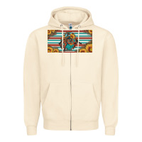 Sandshell bucking bronco aztec shape license plate Zipper Hoodie - Artiststas