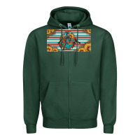 Sports Green bucking bronco aztec shape license plate Zipper Hoodie - Artiststas
