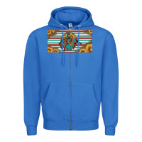 True Royal bucking bronco aztec shape license plate Zipper Hoodie - Artiststas