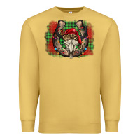Antique Gold christmas horseshoe bull skull Premium Sweatshirt - BarkalooDesign