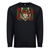 Black christmas horseshoe bull skull Premium Sweatshirt - BarkalooDesign