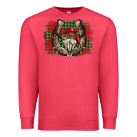 Cardinal christmas horseshoe bull skull Premium Sweatshirt - BarkalooDesign