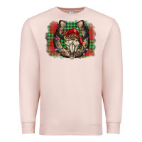 Pale Pink christmas horseshoe bull skull Premium Sweatshirt - BarkalooDesign