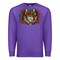 Purple christmas horseshoe bull skull Premium Sweatshirt - BarkalooDesign
