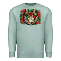 Seafoam christmas horseshoe bull skull Premium Sweatshirt - BarkalooDesign