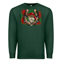 Sports Green christmas horseshoe bull skull Premium Sweatshirt - BarkalooDesign