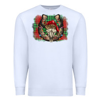 White christmas horseshoe bull skull Premium Sweatshirt - BarkalooDesign