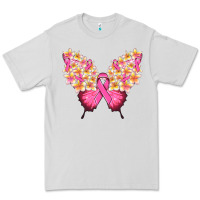 Dove Grey Pink ribbon Breast Cancer butterfly Premium Tee - NancyCooperArtShop