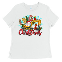 White i dig christmas Ladies Tee - texasbilliewilder