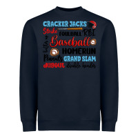Navy baseball typography words Heavyweight Sweatshirt - Artiststas