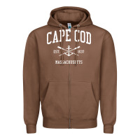Chestnut Cape Cod MA Vintage Crossed Oars & Boat Anchor Sports Sweat Zipper Hoodie - longCreatives