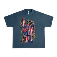 Midnight Navy Freedom rock hand 4th of july Urban Heavy Tee - CowGirlArtShop