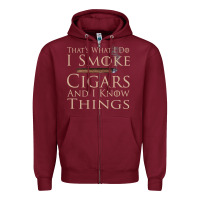 Burgundy That's What I Do I Smoke Cigars And I Know Things Zipper Hoodie - longCreatives