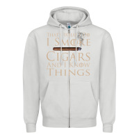 Dove Grey That's What I Do I Smoke Cigars And I Know Things Zipper Hoodie - longCreatives