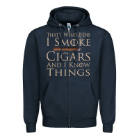 Navy That's What I Do I Smoke Cigars And I Know Things Zipper Hoodie - longCreatives
