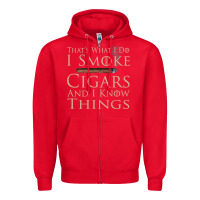 Red That's What I Do I Smoke Cigars And I Know Things Zipper Hoodie - longCreatives