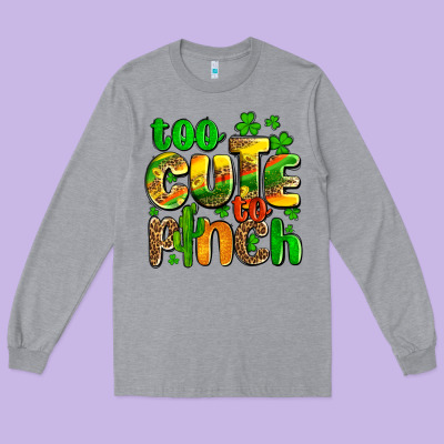 St. Patrick's Too Cute To Pinch Long Sleeve Tee Designed By Oliviacreatesart