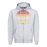 Heather Grey venice italy   vintage retro italian travel souvenir gift pullover hoo Zipper Hoodie - longCreatives