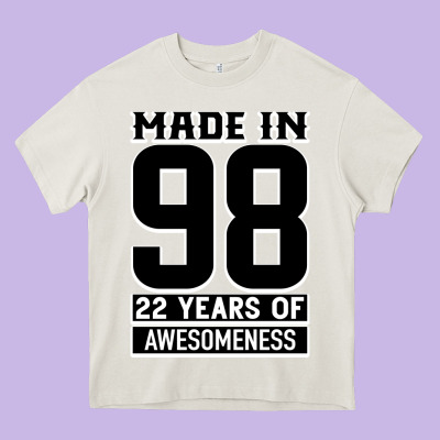 Made In 98 22 Years Of Awesomeness Heavy Core Tee Designed By Bettercallsaul