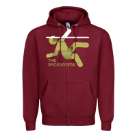 Burgundy The Backrooms graphic Zipper Hoodie - longCreatives