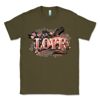 Army Green Love America 4th of july Classic Tee - HowdyJamesFarm
