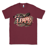 Burgundy Love America 4th of july Classic Tee - HowdyJamesFarm