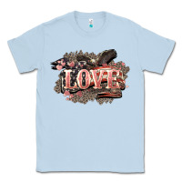 Dusty Blue Love America 4th of july Classic Tee - HowdyJamesFarm