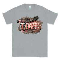Heather Grey Love America 4th of july Classic Tee - HowdyJamesFarm