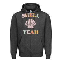 Charcoal Heather vintage retro shell yeah beach tropical vacation gifts t shirt Zipper Hoodie - longCreatives