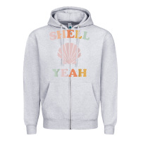 Heather Grey vintage retro shell yeah beach tropical vacation gifts t shirt Zipper Hoodie - longCreatives
