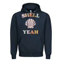 Navy vintage retro shell yeah beach tropical vacation gifts t shirt Zipper Hoodie - longCreatives