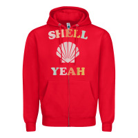 Red vintage retro shell yeah beach tropical vacation gifts t shirt Zipper Hoodie - longCreatives