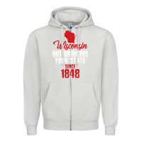 Dove Grey Wisconsin Out Drinking Your State Since 1848 Zipper Hoodie - longCreatives