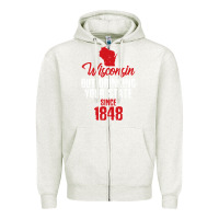 Oatmeal Heather Wisconsin Out Drinking Your State Since 1848 Zipper Hoodie - longCreatives