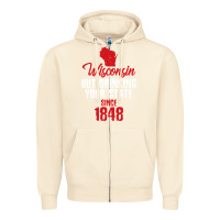 Sandshell Wisconsin Out Drinking Your State Since 1848 Zipper Hoodie - longCreatives