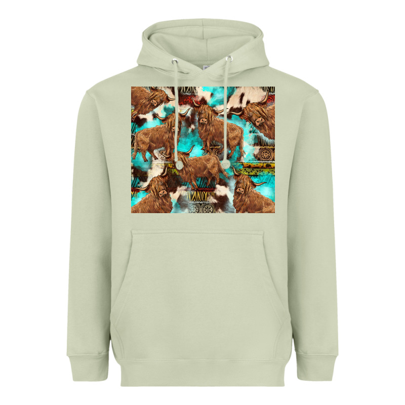 Astec Cowhide Highlands Cow Heavyweight Hoodie by BarkalooDesign | Teevron