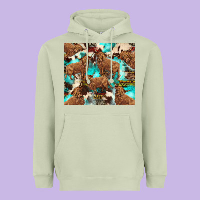 Astec Cowhide Highlands Cow Heavyweight Hoodie Designed By Barkaloodesign