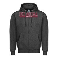 Charcoal Heather Oklahoma Softball Zipper Hoodie - longCreatives