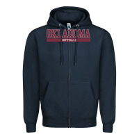 Navy Oklahoma Softball Zipper Hoodie - longCreatives