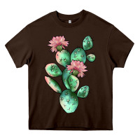 Chocolate Brown cactus 5 Heavy Core Tee - JahusDesignShop