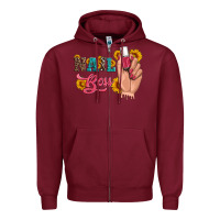 Burgundy western sunflowers nail boss Zipper Hoodie - Artiststas