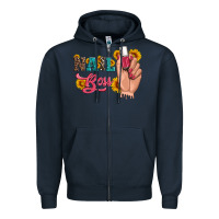 Navy western sunflowers nail boss Zipper Hoodie - Artiststas