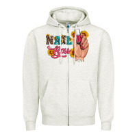 Oatmeal Heather western sunflowers nail boss Zipper Hoodie - Artiststas